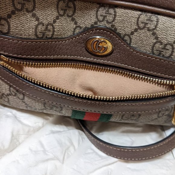 GUCCI Ophidia Gg Supreme Mini Shoulder Bag In Brown - Picture 2 of 15